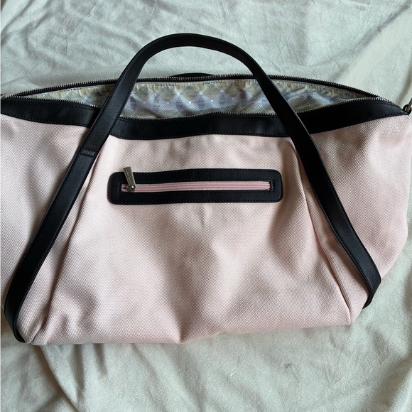 Pixie Mood Vegan Weekender Tote – Pink & Black Canvas Bag NWT - Picture 7 of 13